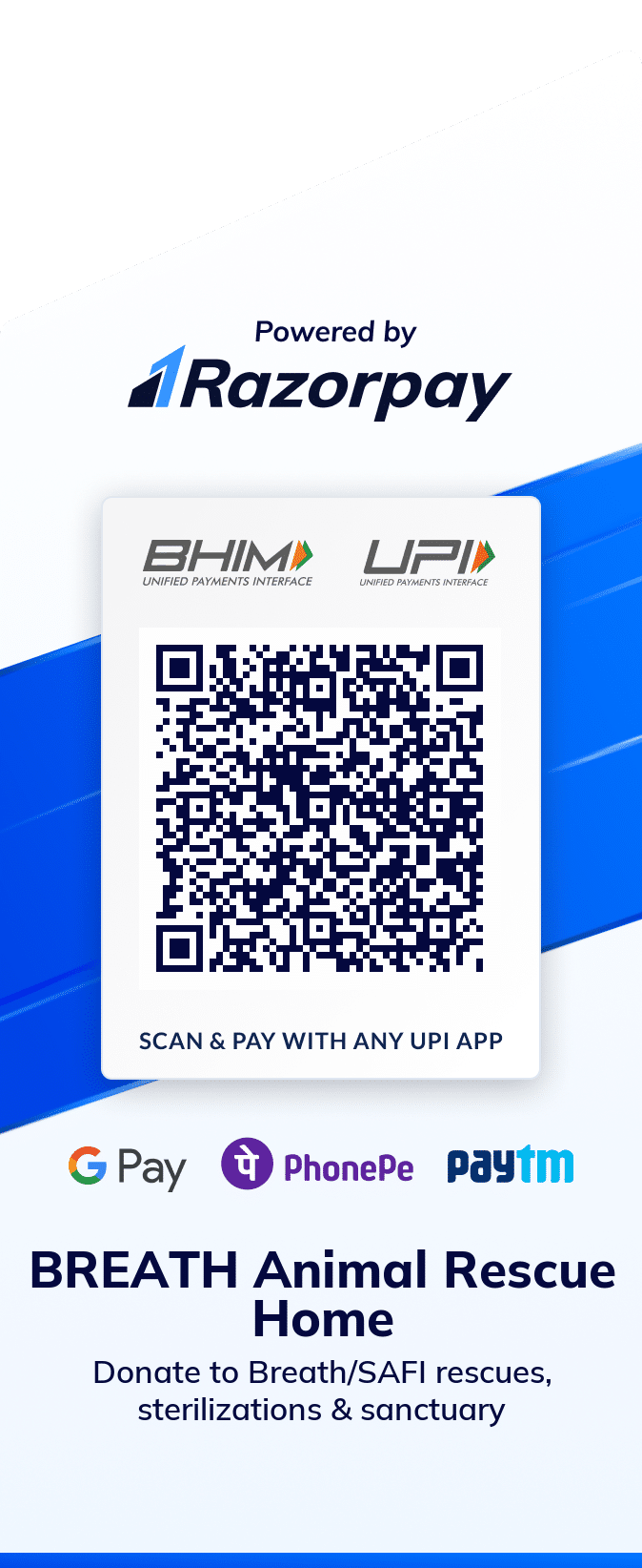 BreathRazorPay monthly donation QR code BreathRazorPay monthly donation QR code